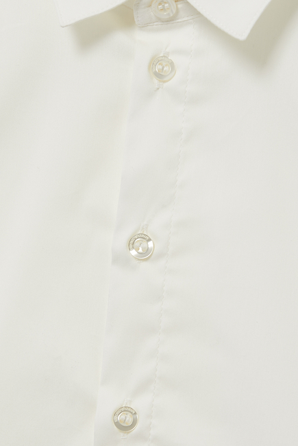قميص بوبلين بلون أبيض